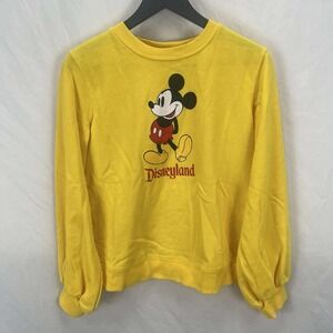 Mickey Mouse Yellow Classic Disney Adult‎ Sweatshirt Disney World Genuine Small